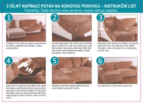 Elastický žakárový poťah pre trojmiestnu rohovú pohovku BestBerg / pravý / prírodný