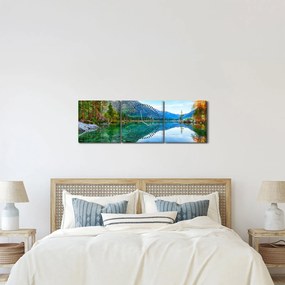Obraz - Jazero Hintersee (s hodinami) (90x30 cm)