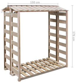 Prístrešok na drevo 150x90x176 cm, impregnovaná borovica