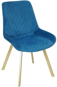 Stolička Kansas Modrá/nohy Zlatý