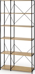 Regál JORGE - dub sonoma/čierny