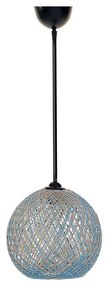 Luster na lanku JUTE 1xE27/60W/230V modrá