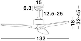 Stropný ventilátor Vento s diaľkovým ovládaním