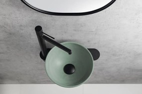Sapho Sapho, MINOR betónové umývadlo na dosku, priemer 26cm, zelená matná, MR26023