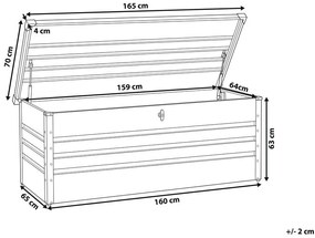 Úložný box 165x70 cm CEROSO (sivá). Vlastná spoľahlivá doprava až k Vám domov. 1027129