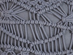 Bavlnená makramé taburetka ⌀ 40 cm sivá KAYSERI Beliani