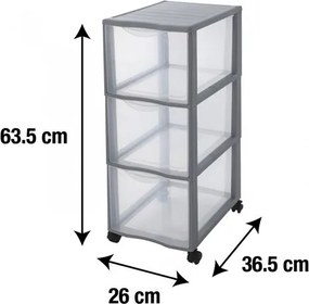 SUNDIS Úložný box s 3 zásuvkami, antracit, OFFICEMIX - MAXI , 3A