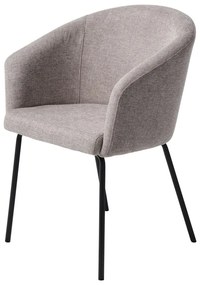 Svetlosivé čalúnené jedálenské kreslo s podrúčkami Easton – Unique Furniture