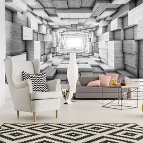 Fototapeta - 3D drevený tunel (152,5x104 cm)