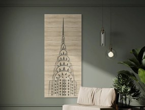drevko Obraz Chrysler Building, New York Rozmer obrazu: 65 x 29 cm, Farba dekorácie: Čierna