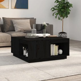 Konferenčný stolík čierny 80x81x36,5 cm borovicový masív 814528
