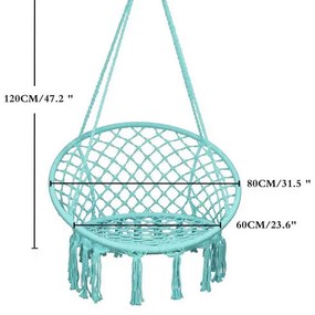Domarex Závesné hojdacie kreslo Luna tyrkysová, 60 x 80 x 120 cm