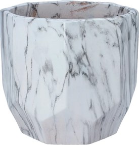 KERAMICKÝ OBAL NA KVETINOVÝ KÔŠ 18 x 18 x 17 CM S EFEKTOM MARMORU *5658