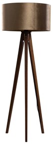 Stojacia lampa na trojnožke z orechového dreva s bronzovým zamatovým tienidlom 50 cm - Tripod Classic