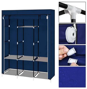 Mobilný šatník 130x45x170 cm-Tmavomodrý