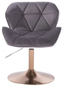 LuxuryForm DESIGN Stolička MILANO VELUR na zlatom tanieri - tmavo šedá