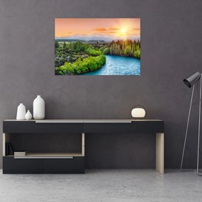 Obraz - Lesná horská krajina (90x60 cm)