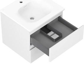 Mexen Orio, kúpeľňová skrinka 50 cm s umývadlom Vela, 2 zásuvky, biela matná, 91A10-05047-2-BFF01-W23M01