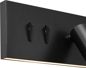 Sada 2 moderných nástenných svietidiel čierna nastaviteľná s USB-C vr. LED - Modric