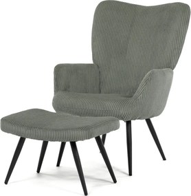 Autronic BONTEC Relaxačné kreslo, modrá, menčestrová látka, AK-L7285 BLUE6 Farba: Zelená