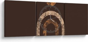 Obraz - Oranžové oblúky N⁰1 (s hodinami) (90x30 cm)