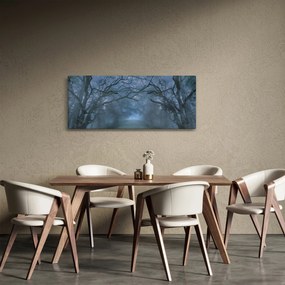 Obraz lesa v hmle (120x50 cm)