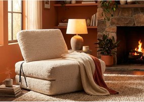 Biele rozkladacie kreslo z textílie buklé Faster – Mauro Ferretti