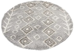 Koberec BOHO L228C tmavosivý / béžový kruh