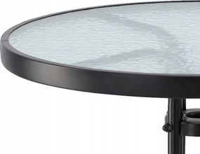 CH Čierny okrúhly záhradný stôl Peon