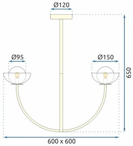 Toolight, stropné svietidlo 4xG9 APP1200-CP, zlatá-biela, OSW-04590