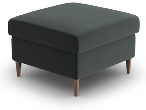 Tmavosivá zamatová podnožka Kyoto – Cosmopolitan Design