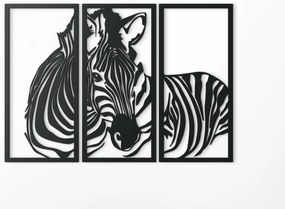 drevko 3-dielny obraz na stenu Zebra Rozmer obrazu: 45 x 65 cm, Farba dekorácie: Čierna