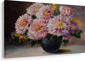 Obraz - Olejomaľba, Kvety vo váze (90x60 cm)