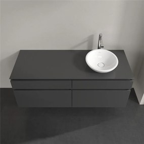 VILLEROY &amp; BOCH Legato závesná skrinka pod umývadlo na dosku (umývadlo vpravo), 4 zásuvky, 1400 x 500 x 550 mm, Glossy Grey, B59000FP