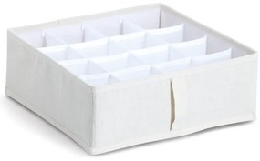 Organizér na spodnú bielizeň, WHITY, štvorec s 16 priehradkami, 30x30x11 cm