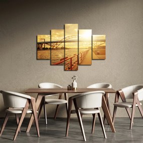Obraz mosta pri západe slnka (150x105 cm)
