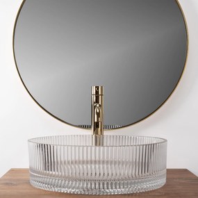 Rea Ingrid, sklenené umývadlo na dosku 40x40x13 cm, číra, REA-U0278