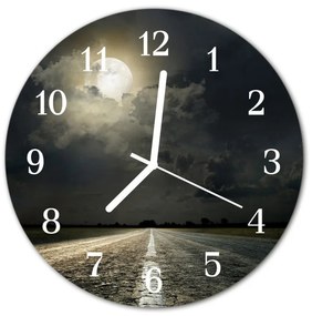Nástenné sklenené hodiny Cesta mesiaca fi 30 cm