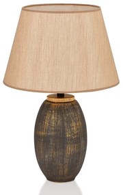 Sivá/béžová stolová lampa s textilným tienidlom (výška 46 cm) Yakamoz – Opviq lights