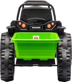 Elektrický traktor s prívesom Farmer zelený