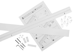 Dekodum PVC stropná lišta s krytom jednoduchá biela Dĺžka koľajnice (cm): 200, Typ prichytenia: Háčiky
