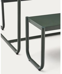 Tmavozelená kovová záhradná jedálenská súprava pre 4 Sotil – Kave Home
