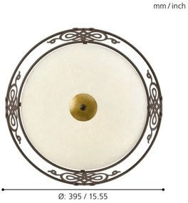 EGLO 86712 - Stropné nástenné svietidlo MESTRE 2xE27/60W