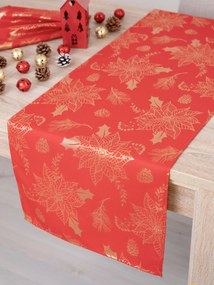 Lurexový Vianočný behúň Slávnostná červená - 40 × 180 cm