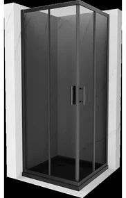 Mexen Rio štvorcová sprchová kabína 90 x 90 cm, grafitová čierna, čierna + závesný bidet Flat, čierna - 860-090-090-70-40-4070B