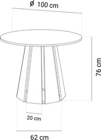 JEDÁLENSKÝ STÔL PATRIZIO BUK 100 cm