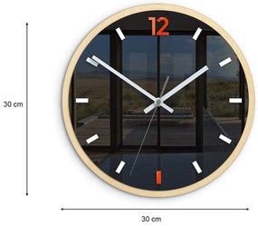 Nástěnné hodiny Grafit 30 cm oranžové/černé