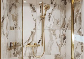 Hansgrohe Unica, S Puro sprchová tyč 650 mm so sprchovou hadicou Isiflex 1600 mm, leštený vzhľad zlata, HAN-28632990