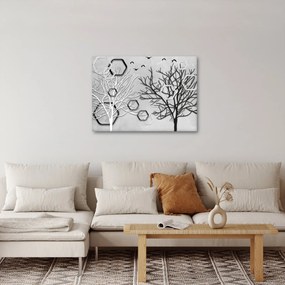 Abstraktný obraz so stromami (70x50 cm)