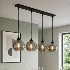 Brilagi - Luster na lanku DIOR 4xE27/60W/230V čierna/dymová sivá